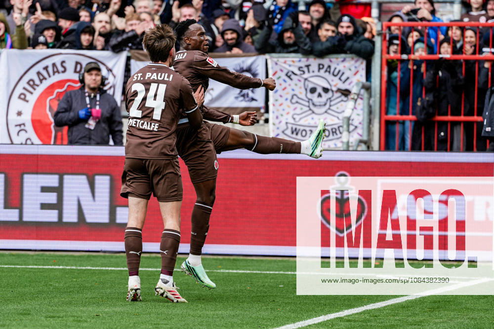 Germany Soccer 2. Bundesliga 2026–27, Matchday 7: FC St. Pauli vs. Karlsruher SC at Millerntor Stadium, Hamburg. St. Pauli 1–0. Goal for FC St. Pauli by Abdoulie Ceesay. FC St. Pauli, 9; Connor Metcalfe, FC St. Pauli, 24