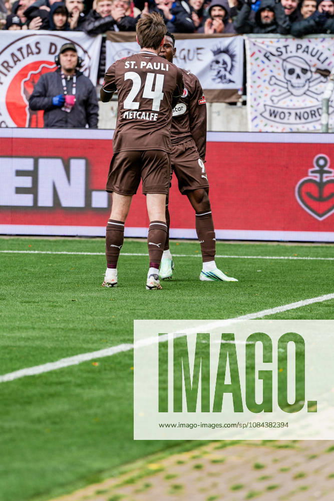 Germany Soccer 2. Bundesliga 2026–27, Matchday 7: FC St. Pauli vs. Karlsruher SC at Millerntor Stadium, Hamburg. St. Pauli 1–0. Goal for FC St. Pauli by Abdoulie Ceesay. FC St. Pauli, 9; Connor Metcalfe, FC St. Pauli, 24
