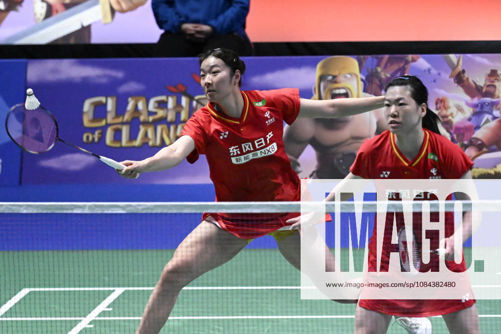 Chen Fan Shu Tian (L) and Luo Xu Min (R) of China during their women s doubles match against Lin Jhih Yun and Hsu Yin-Hui of Taiwan (not pictured) during the finals at the badminton Clash of Clans Arctic Open 2026 tournament in Vantaa, Finland, on October 11, 2026. - ANTTI AIMO-KOIVISTO Finland Uw-E4buMnIo