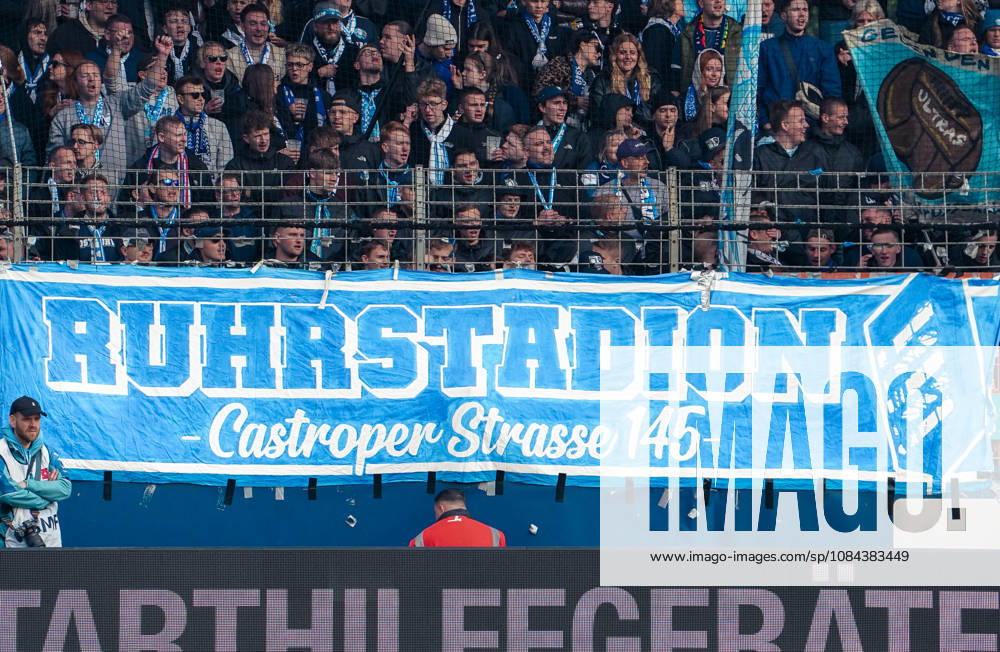 Germany Soccer 2. Bundesliga 2026–2027, Matchday 7: VfL Bochum vs. Arminia Bielefeld at Vonovia Ruhrstadion in Bochum—spectators, fans, stands, choreography, fan choreography, Bochum, Vonovia Ruhrstadion, Germany
