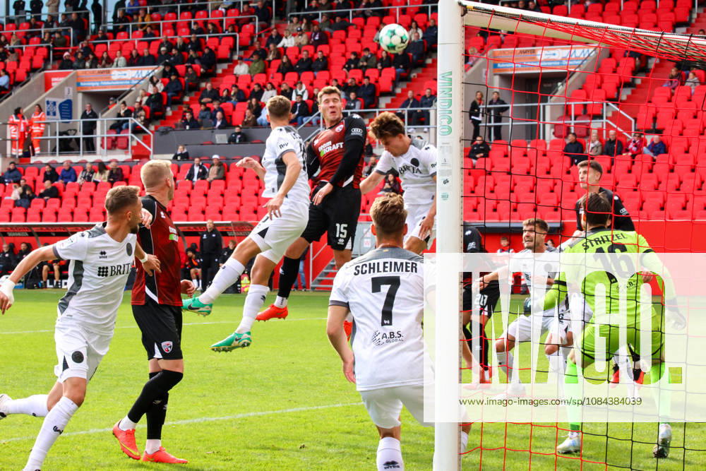 Goalkeeper Florian Stritzel of SV Wehen Wiesbaden, No. 16, defends his goal well in the first half of the match between FC Ingolstadt 04 and SV Wehen Wiesbaden on October 11, 2026, DFB regulations prohibit any use of photographs as image sequences and or quasi-video. GER, Soccer, 3. Liga, Matchday 8, FC Ingolstadt 04 vs. SV Wehen Wiesbaden, October 11, 2026, Audi Sportpark Ingolstadt