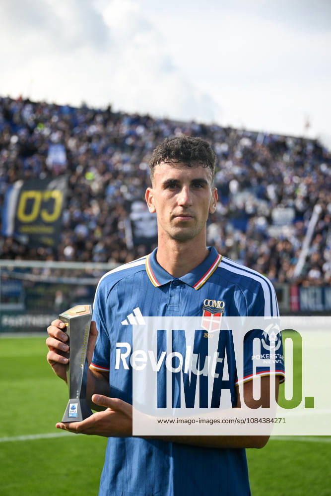Jacobo Ramon of Calcio Como celebrating after victory MVP the Serie A soccer match between Como Calcio and AS Roma at the Giuseppe Sinigaglia stadium in Como, north Italy - October 11, 2026 - Soccer.