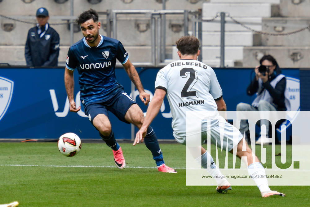 From left: Maximilian Bauer (Bielefeld 5) and Koji Miyoshi (Bochum 23) battling for the ball; Jonas Kersken (Bielefeld 1) 11 10 2026 ¢ Soccer ¢ VfL Bochum vs. DSC Arminia Bielefeld, Vonovia Ruhrstadion, Bochum, DFB DFL REGULATIONS PROHIBIT ANY USE OF PHOTOGRAPHS AS IMAGE SEQUENCES AND OR QUASI-VIDEO NRW Germany