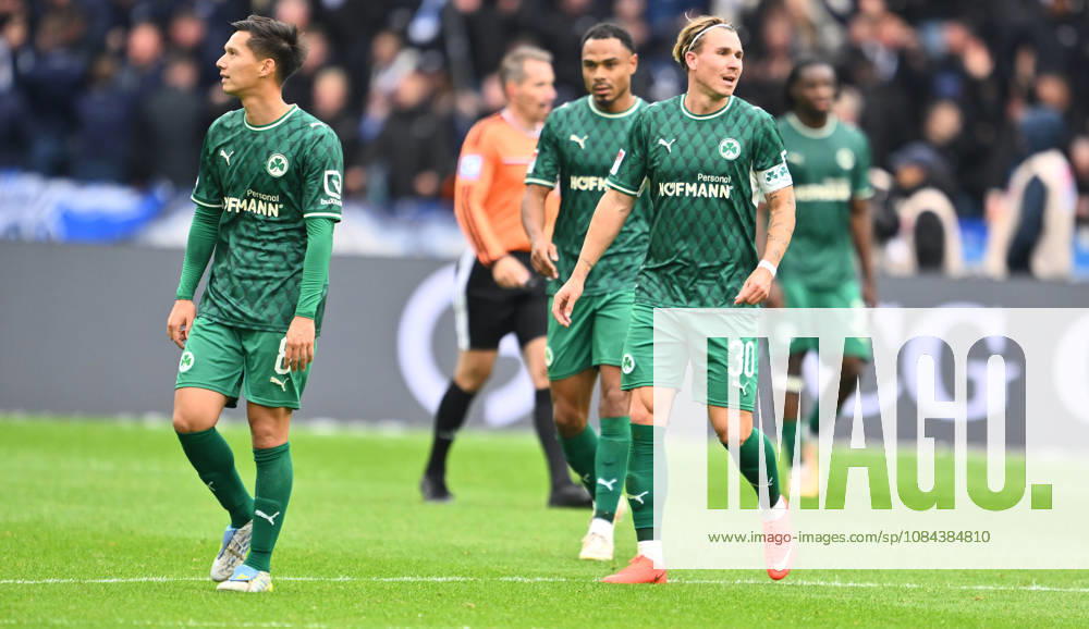 Soccer Season 2026–2027, Matchday 2, Bundesliga, Hertha BSC Berlin vs. SpVgg Greuther Fürth (Kleeblatt), Sports photo by Zink . DFL regulations prohibit any use of photographs as image sequences and or quasi-video; for editorial use only for editorial use only. Shinta Appelkamp 8, SpVgg Greuther Fürth; Sacha Banse Bansé 6, SpVgg Greuther Fürth; Felix Klaus 30, SpVgg Greuther Fürth; disappointed; disappointment