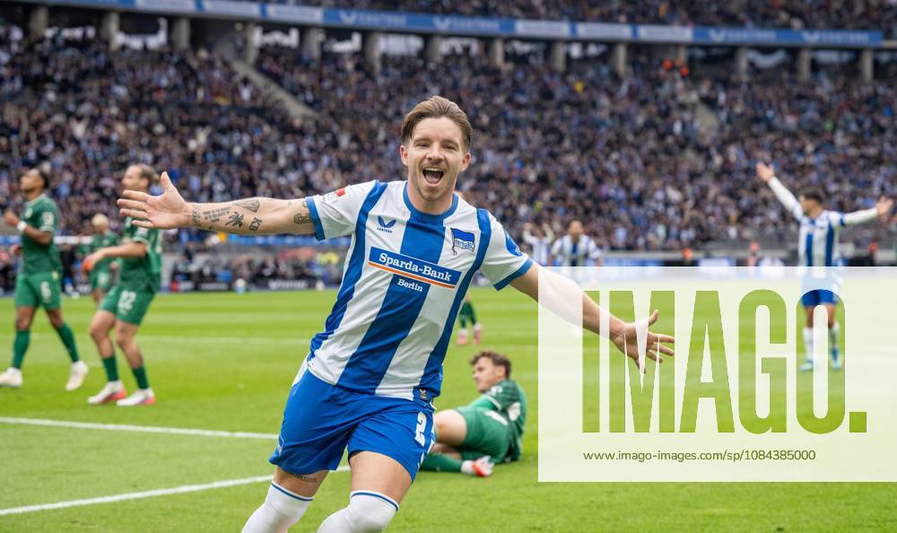 Soccer, Men s, 2026–2027 Season, 2. Bundesliga, Matchday 7, Hertha BSC vs. SpVgg Greuther Fürth, Mads Pedersen (Hertha BSC), Celebrating after scoring the 1–0 goal, October 11, 2026,