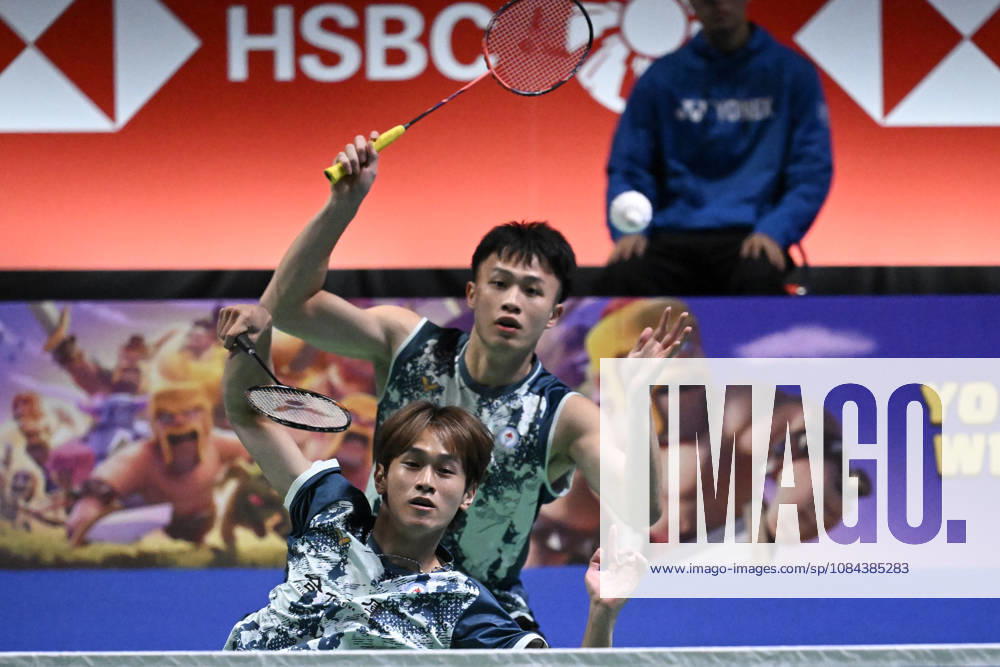 Tsai Fu Cheng (R) and Lai Po Yu (L) of Taiwan during their men s doubles match against Aaron Tai and Yap Roy King of Malaysia (not pictured) during the finals at the badminton Clash of Clans Arctic Open 2026 tournament in Vantaa, Finland, on October 11, 2026. - ANTTI AIMO-KOIVISTO Finland cgDYwrW7smE