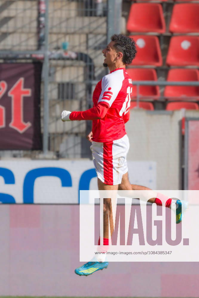 Osman Atilgan (HFC, No. 10) celebrates after scoring the 1-0 goal, Hallescher FC vs. RSV Eintracht 1949, Soccer, Northeast Regional League, Matchday 12, 2026–27 season, November 10, 2026, Halle Leuna Chemie Stadium, ST Deutschland