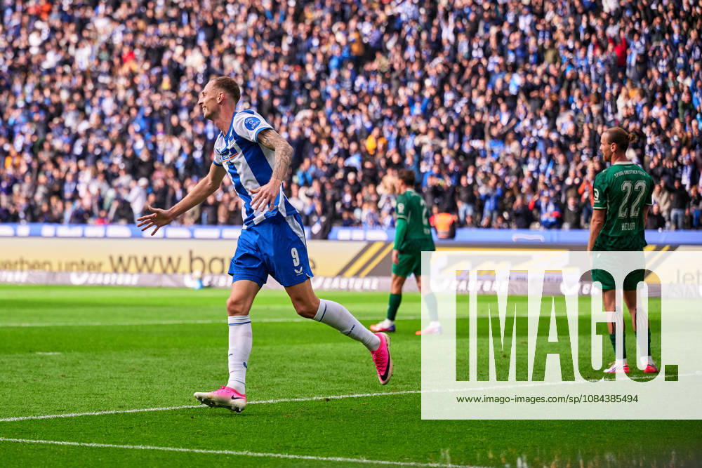 Hertha BSC Berlin celebrates a 2–0 lead, Gustaf Nilsson (Hertha BSC), 09, GER, Hertha BSC vs. SPVGG Greuther Fürth, 2. Bundesliga, 2026–27 season, Matchday 7, October 11, 2026. DFL regulations prohibit any use of photographs as image sequences and or quasi-video. GER, Hertha BSC vs. SPVGG Greuther Fürth, 2. Bundesliga, 2026–27 season, Matchday 7, October 11, 2026, Berlin