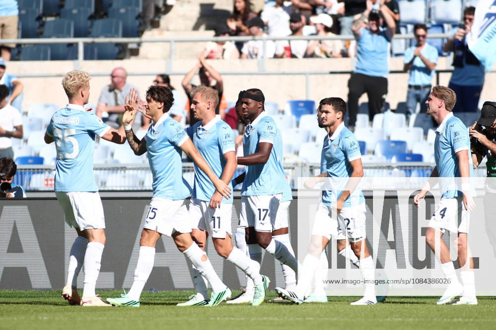 IPA89549561 - Nuno Tavares of Societa Sportiva Lazio scores the goal to make it 1-0 during the 2026 2027 Serie A match between S.S. Lazio and A.C. Monza at the Stadio Olimpico in Rome, Italy.