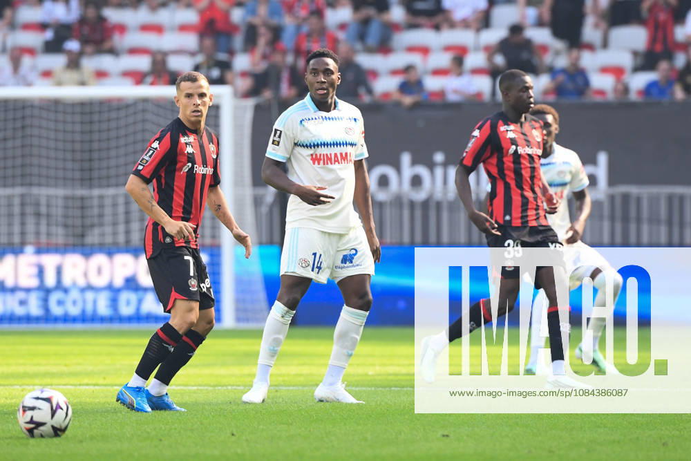 OGC Nice v RC Strasbourg Alsace - Ligue 1 McDonald s 2026 2027 Gauthier HEIN of Nice and Dario Essugo of Strasbourg , Djibril COULIBALY of Nice during Ligue 1 McDonald s match between Nice and Strasbourg at Allianz Riviera Stadium on October 11, 2026 in Nice, France. Nice France