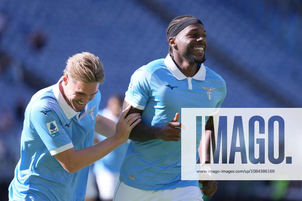 Lazios Nuno Tavares celebrates after scoring during the Serie A EniLive soccer match between Lazio and Monza at the Rome s Olympic stadium, Italy - Sunday October 11, 2026 - Soccer ( Photo by Alfredo Falcone LaPresse )