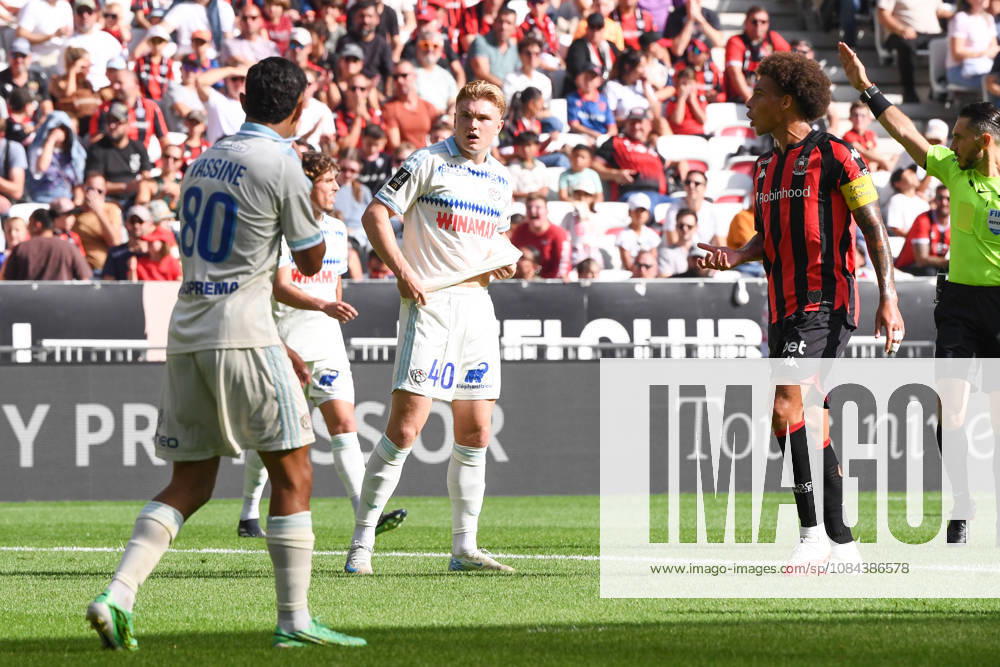 OGC Nice v RC Strasbourg Alsace - Ligue 1 McDonald s 2026 2027 Conrad HARDER of Strasbourg and Axel WITSEL of Nice during Ligue 1 McDonald s match between Nice and Strasbourg at Allianz Riviera Stadium on October 11, 2026 in Nice, France. Nice France