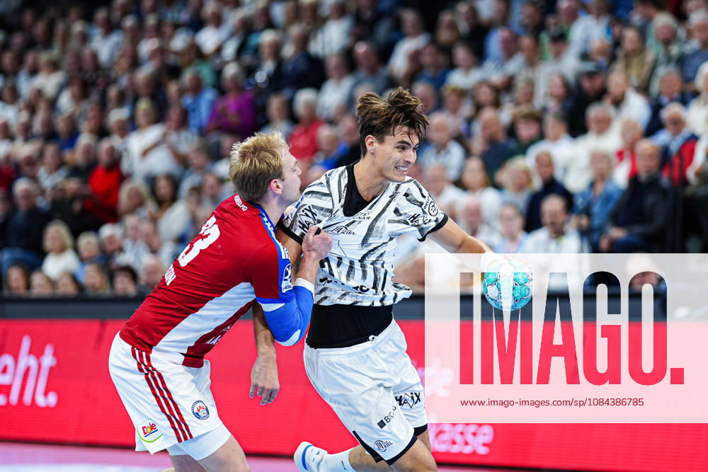 Einar Olafsson, Handball Club Hamburg, 23, Julian Köster, THW Kiel, 07 GER, THW Kiel vs. Handball Club Hamburg, Handball, 1st Bundesliga, Matchday 8, 2026–2027 Season, October 11, 2026 GER, THW Kiel vs. Handball Club Hamburg, Handball, 1st Bundesliga, Matchday 8, 2026–2027 Season, October 11, 2026 Kiel