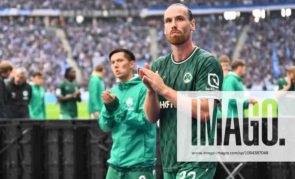 Soccer Season 2026–2027, Matchday 2, Bundesliga, Hertha BSC Berlin vs. SpVgg Greuther Fürth (Kleeblatt), Sports photo by Zink . DFL regulations prohibit any use of photographs as image sequences and or quasi-video; for editorial use only for editorial use only. Jannis Heuer, 22, SpVgg Greuther Fürth, after the game