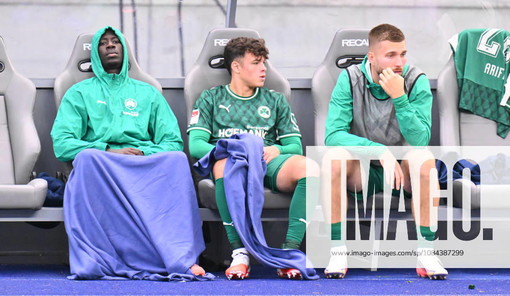 Soccer Season 2026–2027, Matchday 2, Bundesliga, Hertha BSC Berlin vs. SpVgg Greuther Fürth (Kleeblatt), Sports photo by Zink . DFL regulations prohibit any use of photographs as image sequences and or quasi-video. for editorial use only Omar Sillah 42, SpVgg Greuther Fürth Faton Ademi 37, SpVgg Greuther Fürth Doni Edon Arifi 28, SpVgg Greuther Fürth disappointed Disappointment after the final whistle