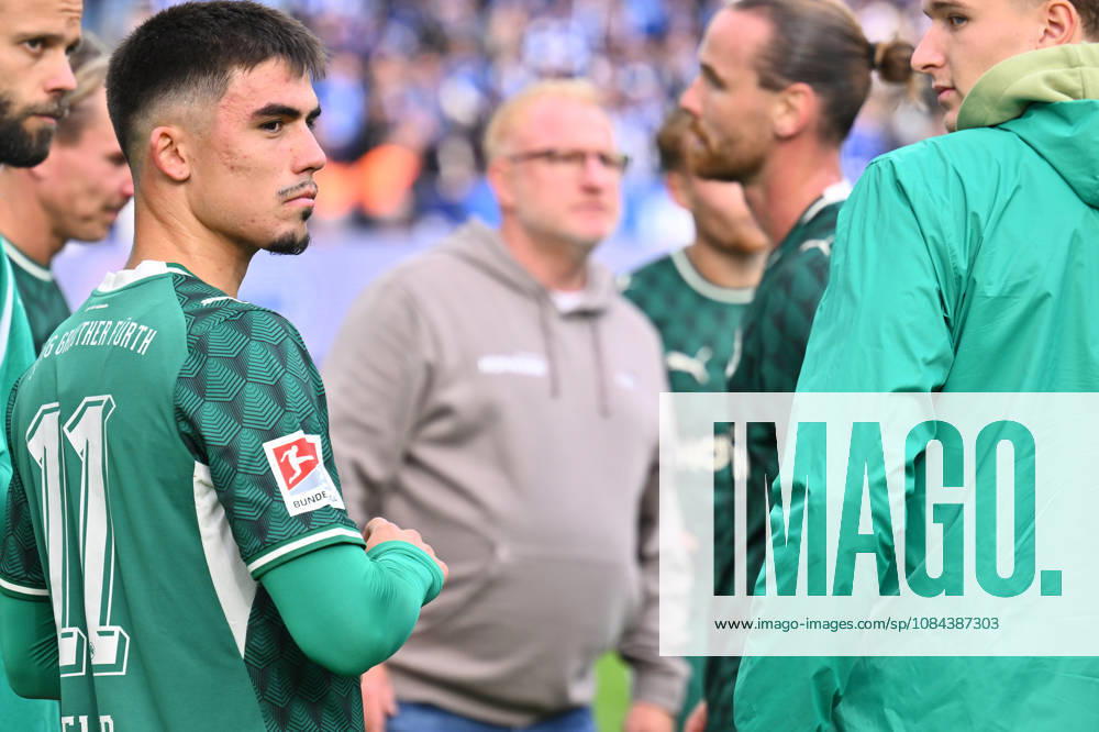 Soccer Season 2026–2027, Matchday 2, Bundesliga, Hertha BSC Berlin vs. SpVgg Greuther Fürth (Kleeblatt), Sports photo by Zink . DFL regulations prohibit any use of photographs as image sequences and or quasi-video; for editorial use only for editorial use only. Aaron Keller 11, SpVgg Greuther Fürth after the final whistle