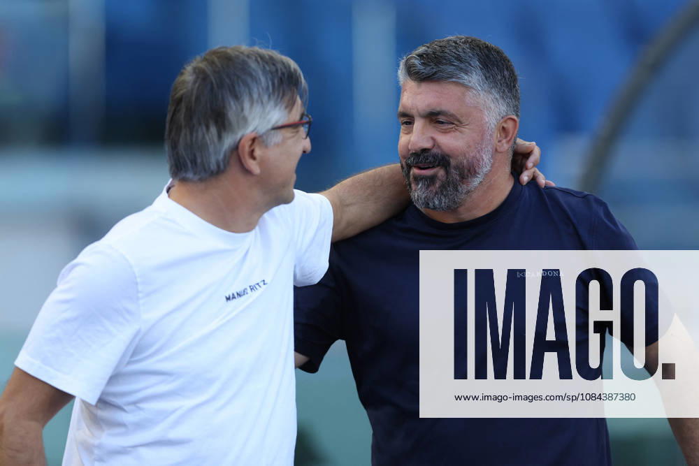 SOCCER - Serie A - SS Lazio vs. AC Monza Photo by IPA ABACAPRESS.COM89550075 - Rome, Italy - October 11, 2026: Ivan Juric (Head Coach) of AC Monza greets Lazio coach Gennaro Gattuso before the 2026–2027 Italian Serie A-Enilive Championship soccer match between SS Lazio and AC Monza at the Olympic Stadium in Rome. Rome Italy