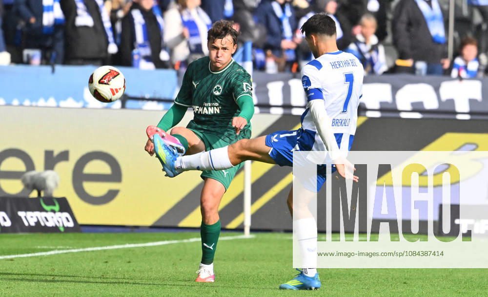 Soccer Season 2026–2027, Matchday 2, Bundesliga, Hertha BSC Berlin vs. SpVgg Greuther Fürth (Kleeblatt), Sports photo by Zink . DFL regulations prohibit any use of photographs as image sequences and or quasi-video; for editorial use only for editorial use only. Lukas Reich 2, SpVgg Greuther Fürth; Josip Brekalo 7, Hertha BSC