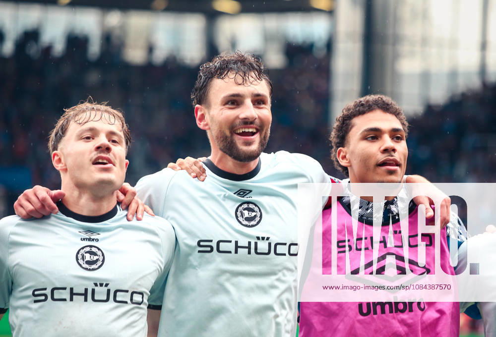Germany Soccer 2. Bundesliga 2026–2027, Matchday 7: VfL Bochum vs. Arminia Bielefeld, Vonovia Ruhrstadion, Bochum; Maximilian Bauer of Arminia Bielefeld celebrates a goal; 5, Bochum, Vonovia Ruhrstadion, Germany