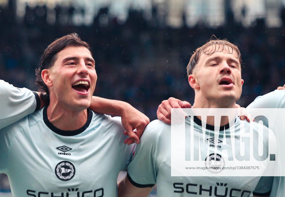 Germany Soccer 2. Bundesliga 2026–2027, Matchday 7: VfL Bochum vs. Arminia Bielefeld, Vonovia Ruhrstadion, Bochum; Stefano Russo of Arminia Bielefeld celebrates a goal; 21, Bochum, Vonovia Ruhrstadion, Germany