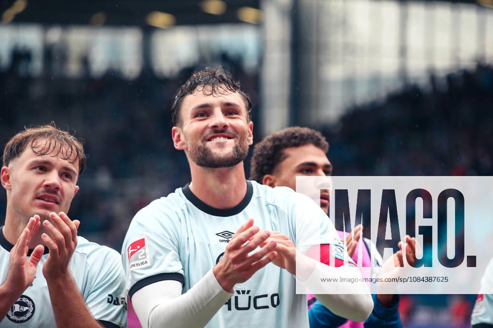 Germany Soccer 2. Bundesliga 2026–2027, Matchday 7: VfL Bochum vs. Arminia Bielefeld, Vonovia Ruhrstadion, Bochum; Maximilian Bauer of Arminia Bielefeld celebrates a goal; 5: Gestures, body language, emotion; Bochum, Vonovia Ruhrstadion, Germany