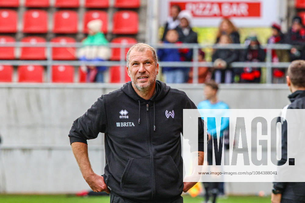 Coach Jochen Seitz, head coach of SV Wehen Wiesbaden, appears very relaxed after his first game for Wiesbaden in the match between FC Ingolstadt 04 and SV Wehen Wiesbaden on October 11, 2026, DFB regulations prohibit any use of photographs as image sequences and or quasi-video. GER, Soccer, 3. Liga, Matchday 8, FC Ingolstadt 04 vs. SV Wehen Wiesbaden, October 11, 2026, Audi Sportpark Ingolstadt
