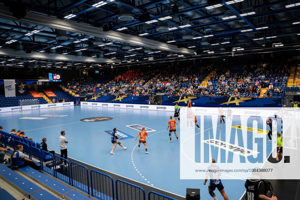 HSG Blomberg Lippe GER vs. Odense Handbold DEN, Handball, EHF Champions League Women, Group Stage, October 11, 2026, 2026–2027 Season, Lemgo: Interior view of the Phoenix Contact Arena; Karolina Jurenczyk of HSG Blomberg Lippe scores her 81st goal at the Phoenix Contact Arena in Lemgo, Germany