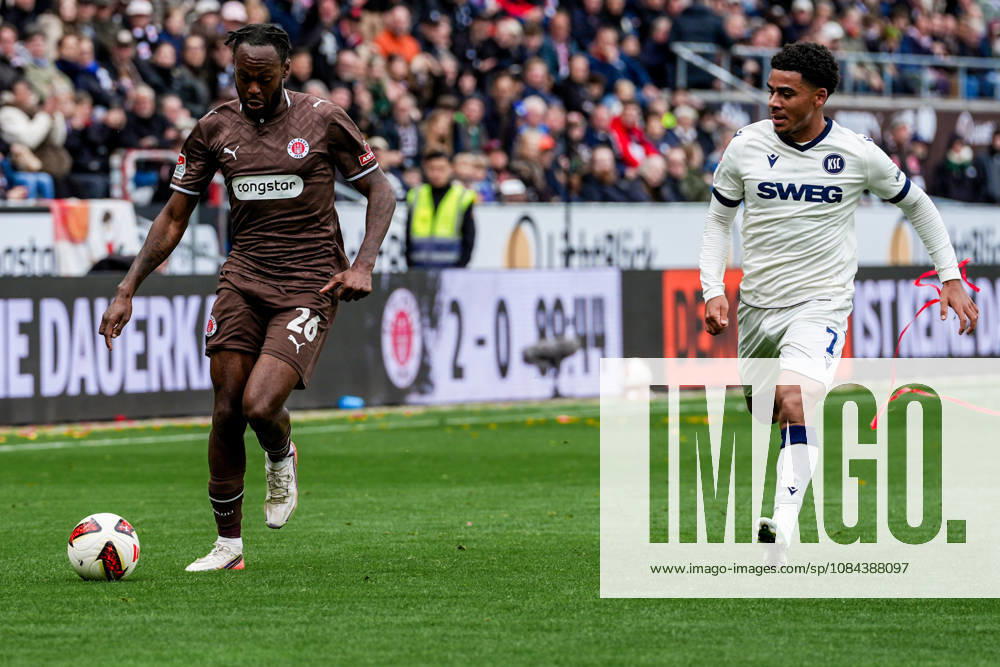 Germany Soccer 2. Bundesliga 2026–27, Matchday 7: FC St. Pauli vs. Karlsruher SC, Millerntor Stadium, Hamburg, St. Pauli: Ricky Jade Jones (FC St. Pauli), 26; Kevin Wiethaup (Karlsruher SC), 7