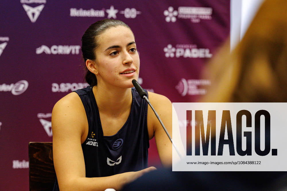 DÜSSELDORF, GERMANY - 11 OCTOBER 2026: Image shows press conference, PK, Pressekonferenz of Martina Calvo (ESP) and Claudia Fernandez Sanchez (ESP) during CUPRA Germany Premier Padel P2 2026 Day 8: Finals at CASTELLO Düsseldorf on 11 10 2026 in Düsseldorf, Germany. Germany