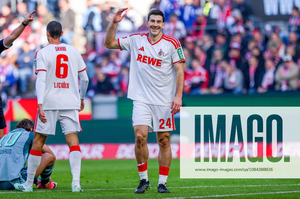 Soccer, Bundesliga, 1. FC Köln vs. Borussia Mönchengladbach, RheinEnergieSTADION, Matchday 5, 2026–2027 Season, Luka Lochoshvili, 1. FC Köln, 24, gesturing in disappointment. DFB regulations prohibit any use of photographs as image sequences and or quasi-video. Photo: WilkowskixPressefotoKochx, North Rhine-Westphalia, Germany