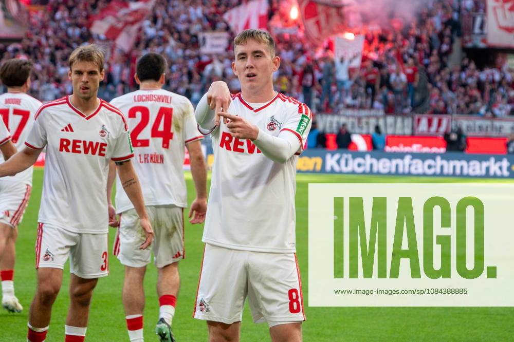 Germany 1 Bundesliga 2026–2027, Matchday 5, 1. FC Köln vs. Borussia Mönchengladbach, Sunday, October 11, 2026, RheinEnergie Stadium, Cologne, North Rhine-Westphalia; Goal and celebration of the 1–0 score by Isak Johannesson of 1. FC Köln; 8: Joy, emotions, and cheers at the RheinEnergie Stadium in Cologne, Germany
