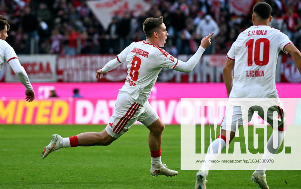 Cologne, Germany, Bundesliga 1, Matchday 5, Rhein Energie Stadium Cologne, 1. FC Köln vs. Borussia Mönchengladbach: Isak Johannesson celebrates after scoring. Celebration, Joy, Action