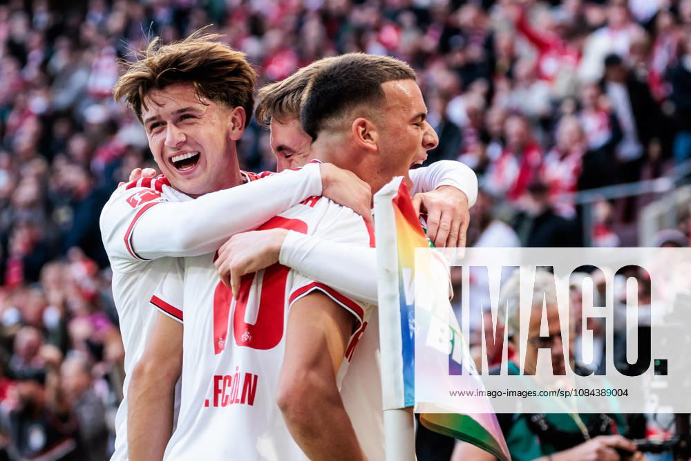Isak Johannesson (1. FC Koeln, 8) celebrates scoring the 1:0 goal during the Bundesliga match between 1. FC Koeln vs. Borussia Moenchengladbach at Rheinenergie-Stadion on matchday 5 of the 1. Bundesliga on October 11, 2026 in Koeln, Germany. DFL REGULATIONS PROHIBIT ANY USE OF PHOTOGRAPHS AS IMAGE SEQUENCES AND OR QUASI-VIDEO. North Rhine Westphalia Germany