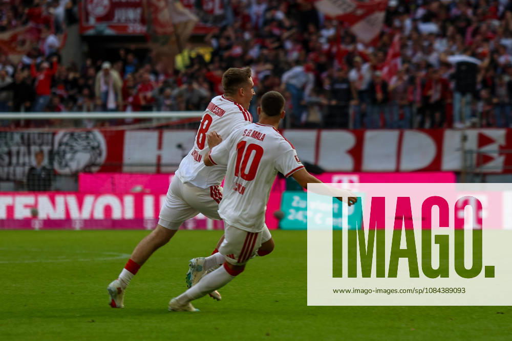 GER, Soccer, Men s, Bundesliga, 1. Bundesliga, 2026–2027 Season, 1. FC Köln vs. VfL Borussia Mönchengladbach, Ósak Johannesson (KOE), goal celebration; celebrates his 1–0 goal with Said El Mala (KOE)