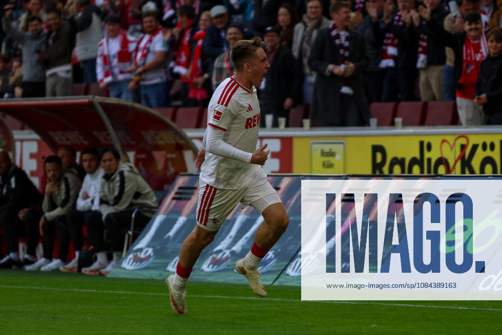 GER, Soccer, Men s, Bundesliga, 1. Bundesliga, 2026–2027 Season, 1. FC Köln vs. VfL Borussia Mönchengladbach, Ósak Johannesson (KOE), goal celebration—celebrating after scoring the 1–0 goal