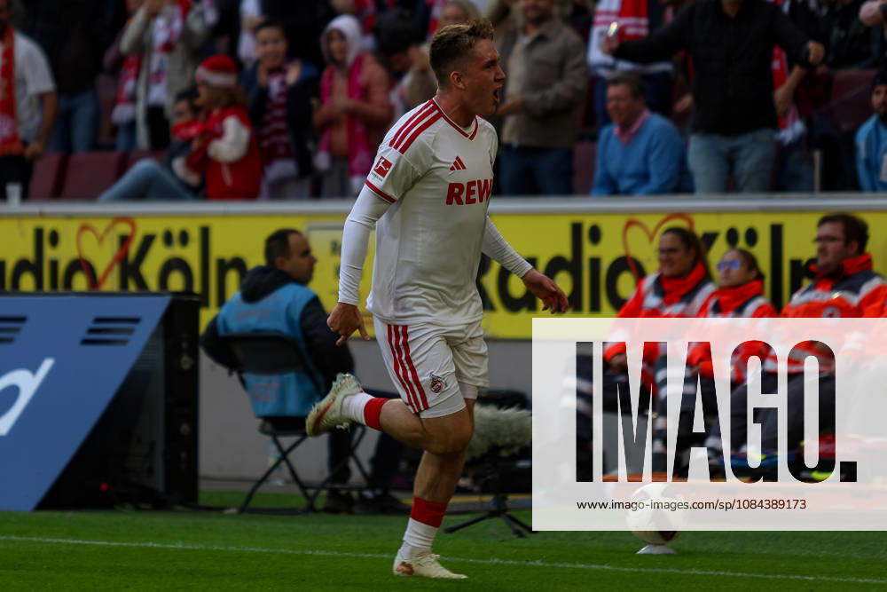 GER, Soccer, Men s, Bundesliga, 1. Bundesliga, 2026–2027 Season, 1. FC Köln vs. VfL Borussia Mönchengladbach, Ósak Johannesson (KOE), goal celebration—celebrating after scoring the 1–0 goal