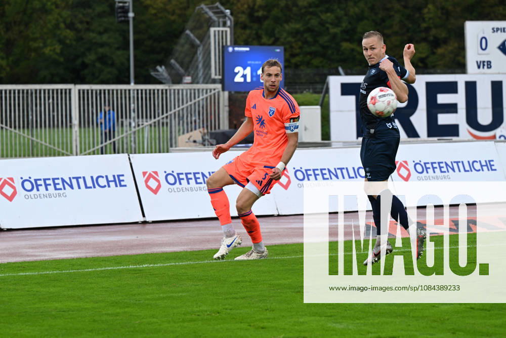 GER, Soccer, Regionalliga Nord, Matchday 13, 2026–2027 Season, Oldenburg, Marschweg Stadium, VfB Oldenburg vs. BSV Kickers Emden Peer MAHNCKE BSV Kickers Emden 5 Kai PRÖGER PROEGER VfB Oldenburg 11 Oldenburg Marschweg Stadium Lower Saxony Germany