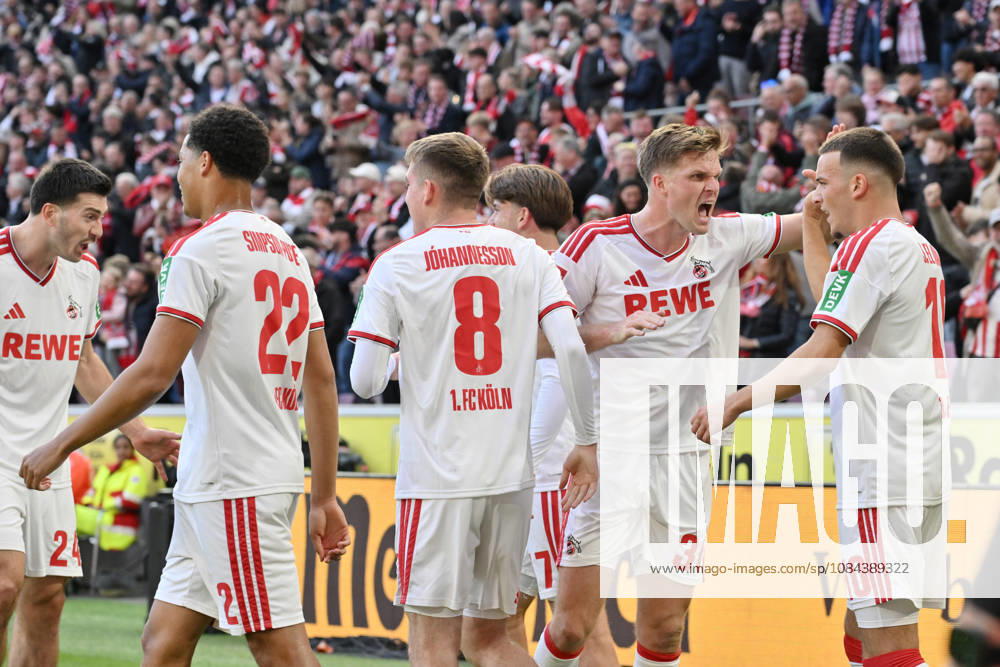 Celebration: Cologne 1–0, v re, Said El Mala (1. FC Köln), Marius Bülter (1. FC Köln), Isak Johannesson (1. FC Köln), Jahmai Simpson Pusey (1. FC Köln), November 10, 2026, Soccer, Bundesliga 1, 2026–2027 season, Matchday 5, 1. FC Köln vs. Borussia Mönchengladbach. DFL regulations prohibit any use of photographs as image sequences and or quasi-video. Cologne, RheinEnergie Stadium, North Rhine-Westphalia, Germany Team2