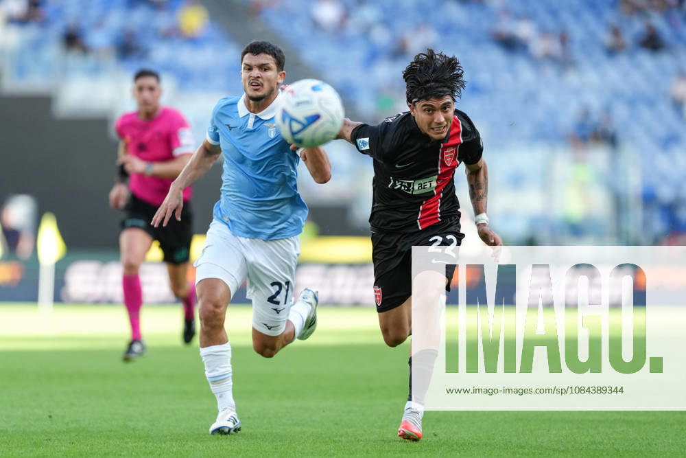 Reda Belahyane of SS Lazio and Exequiel Zeballos of AC Monza during the Serie A 2026 2027 football match between SS Lazio and AC Monza at Stadio Olimpico in Rome (Italy), October 11, 2026. AntoniettaxBaldassarre