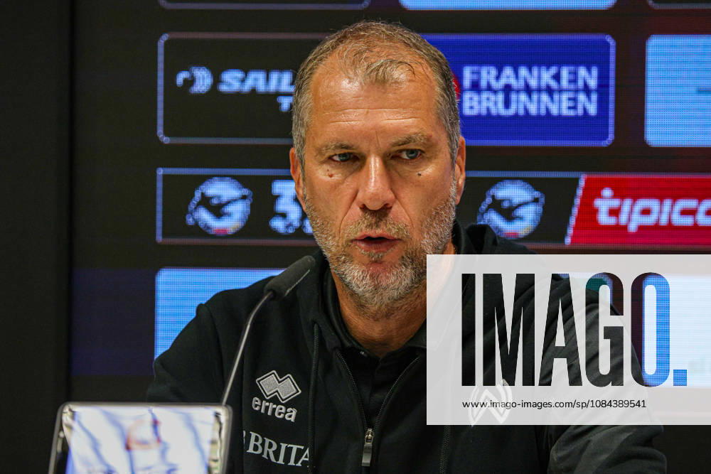 Coach Jochen Seitz, head coach of SV Wehen Wiesbaden, at the press conference following the match between FC Ingolstadt 04 and SV Wehen Wiesbaden on October 11, 2026, DFB regulations prohibit any use of photographs as image sequences and or quasi-video. GER, Soccer, 3. Liga, Matchday 8, FC Ingolstadt 04 vs. SV Wehen Wiesbaden, October 11, 2026, Audi Sportpark Ingolstadt