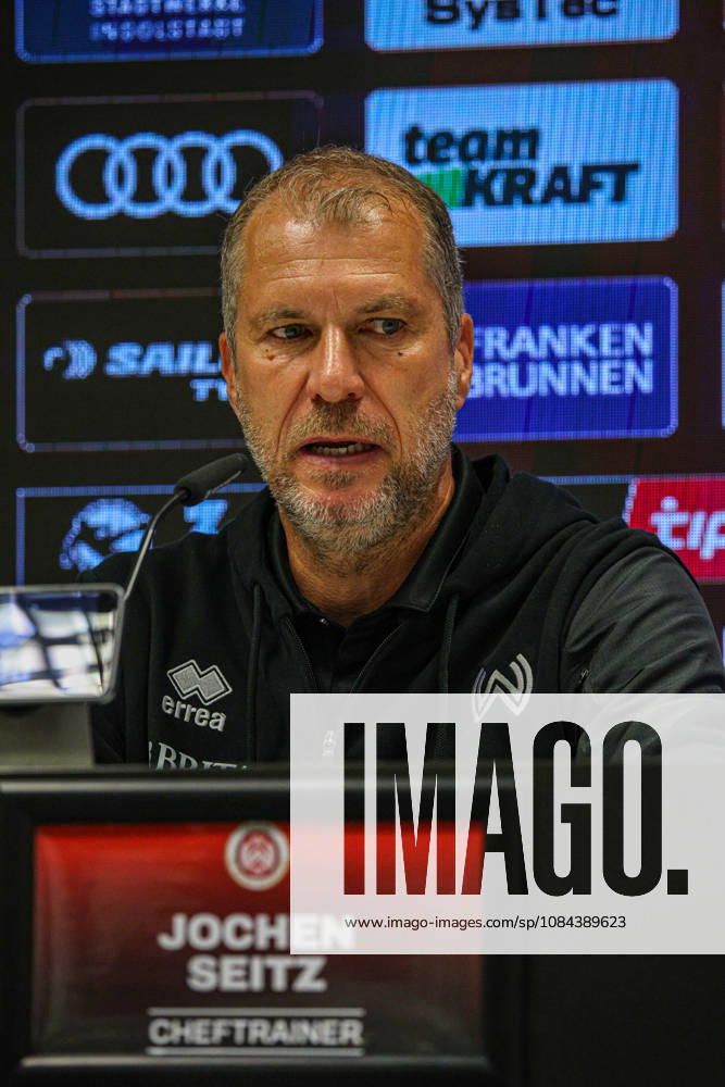 Coach Jochen Seitz, head coach of SV Wehen Wiesbaden, at the press conference following the match between FC Ingolstadt 04 and SV Wehen Wiesbaden on October 11, 2026, DFB regulations prohibit any use of photographs as image sequences and or quasi-video. GER, Soccer, 3. Liga, Matchday 8, FC Ingolstadt 04 vs. SV Wehen Wiesbaden, October 11, 2026, Audi Sportpark Ingolstadt