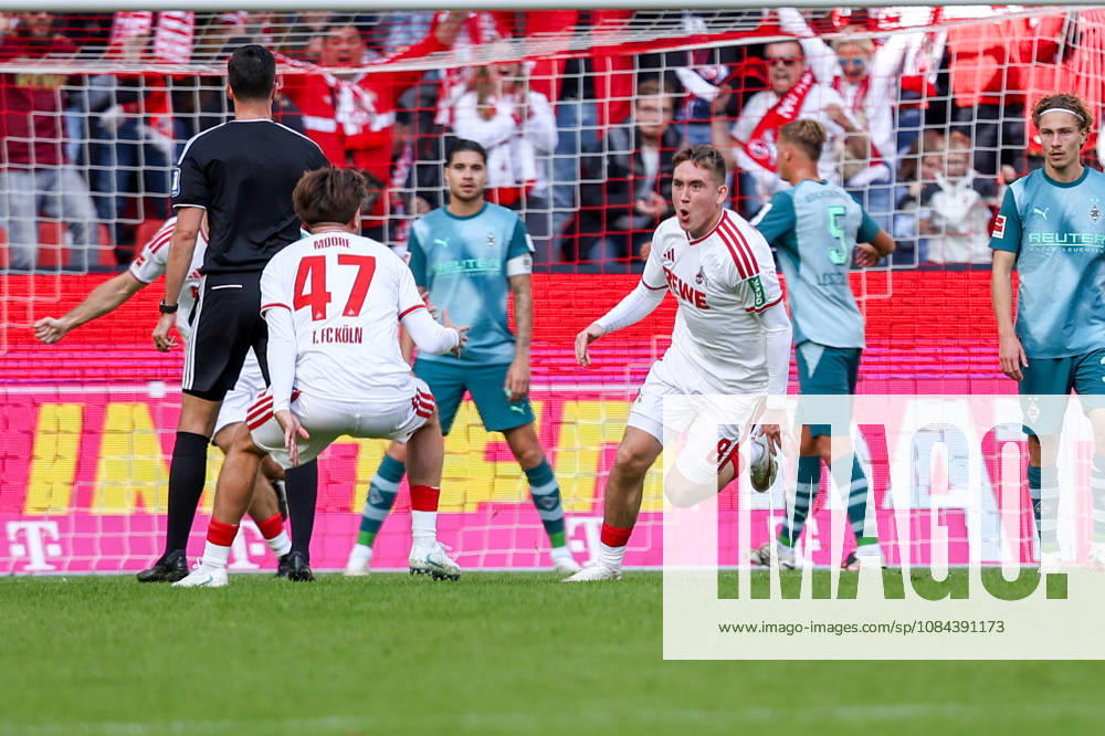 Soccer, Bundesliga, 1. FC Köln vs. Borussia Mönchengladbach, RheinEnergieSTADION, Matchday 5, 2026–2027 season: Isak Johannesson of 1. FC Köln celebrates the 1–0 goal. DFB regulations prohibit any use of photographs as image sequences and or quasi-video. Photo: WilkowskixPressefotoKochx, North Rhine-Westphalia, Germany