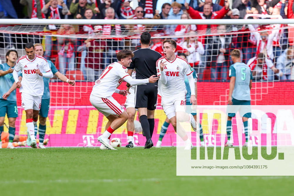 Soccer, Bundesliga, 1. FC Köln vs. Borussia Mönchengladbach, RheinEnergieSTADION, Matchday 5, 2026–2027 season: Isak Johannesson of 1. FC Köln celebrates the 1–0 goal. DFB regulations prohibit any use of photographs as image sequences and or quasi-video. Photo: WilkowskixPressefotoKochx, North Rhine-Westphalia, Germany