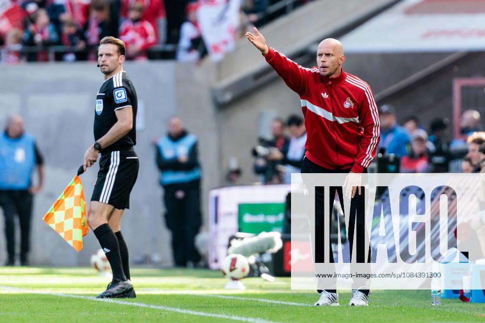 Rene Wagner (Head Coach 1. FC Koeln) gestures during the Bundesliga match between 1. FC Koeln vs. Borussia Moenchengladbach at Rheinenergie-Stadion on matchday 5 of the 1. Bundesliga on October 11, 2026 in Koeln, Germany. DFL REGULATIONS PROHIBIT ANY USE OF PHOTOGRAPHS AS IMAGE SEQUENCES AND OR QUASI-VIDEO. North Rhine Westphalia Germany