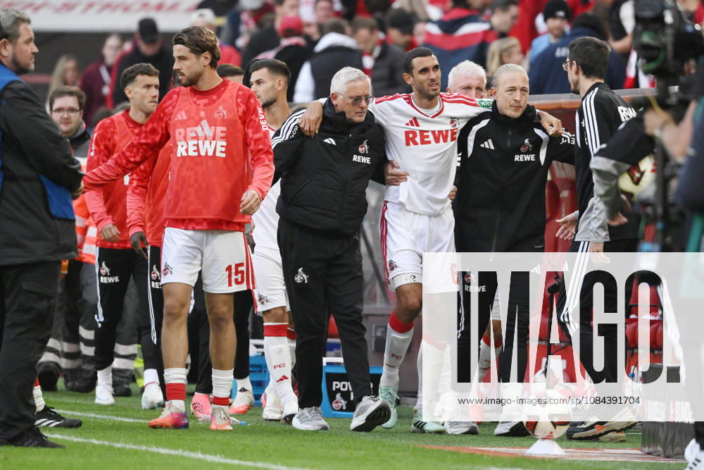 Ellyes Skhiri Injury, 1. FC Köln, October 11, 2026, Soccer, Bundesliga 1, 2026–2027 Season, Matchday 5, 1. FC Köln vs. Borussia Mönchengladbach. DFL regulations prohibit any use of photographs as image sequences and or quasi-video. Cologne, RheinEnergie Stadium, North Rhine-Westphalia, Germany Team2