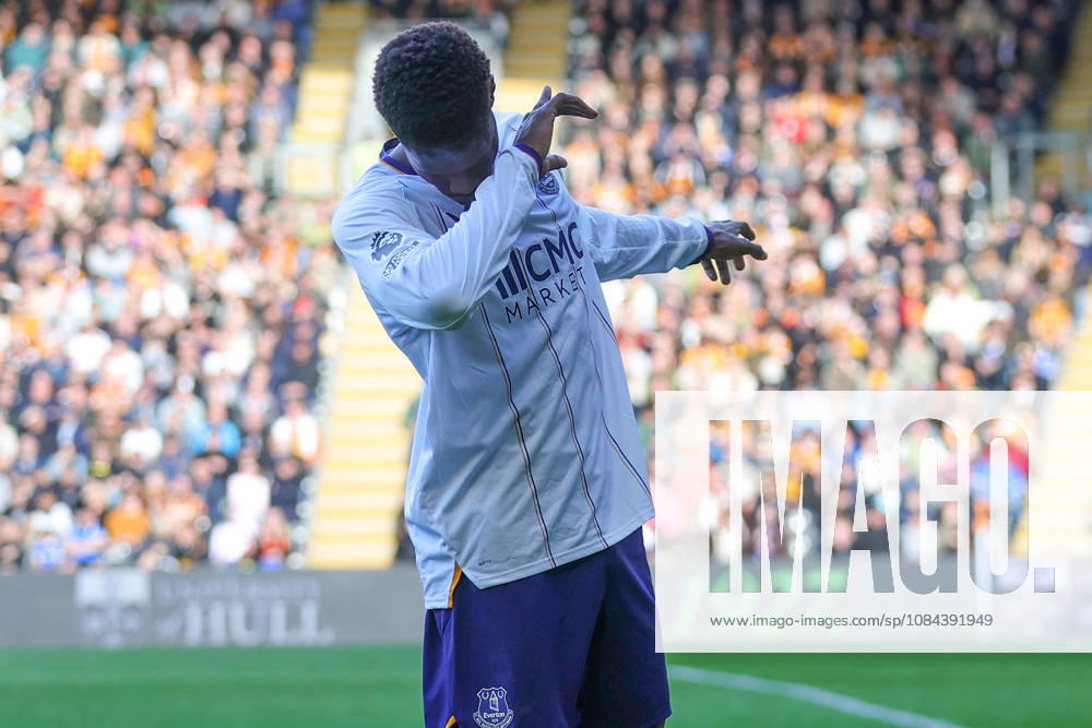 11th October 2026; MKM Stadium, Hull, England; Premier League Football, Hull City versus Everton; Thierno Barry of Everton celebrates his goal DavexLofthouse