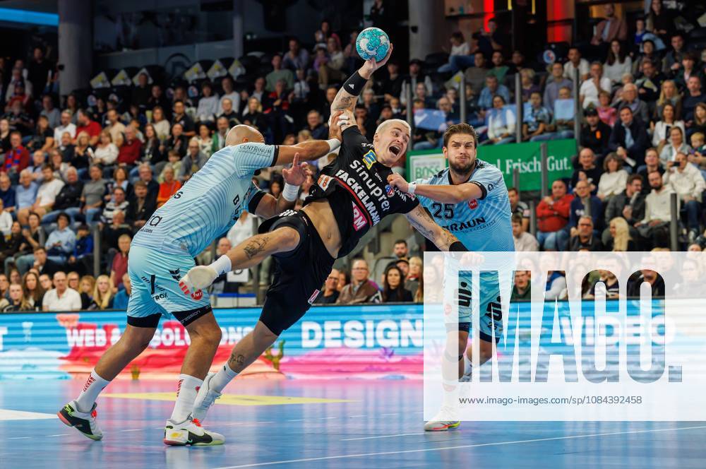 Handball 1st Bundesliga OPEL HBL 2026–2027 Season, Matchday 8: HC Erlangen (Nuremberg Metropolitan Region) vs. HCE MT Melsungen Women s Team Adrian Sipos 8, MT Melsungen Marek Nissen 6, HC Erlangen HCE Olle Forsell Schefvert 25, MT Melsungen