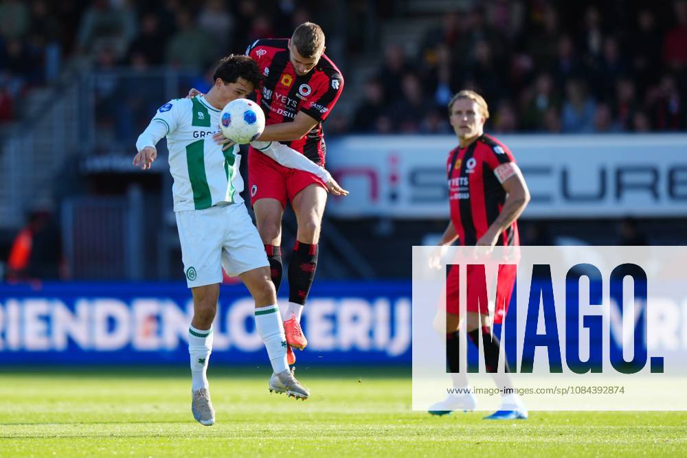 , Stadium Woudestein , season 2026 2027 , Dutch Eredivisie football , match between Excelsior Rotterdam and FC Groningen , picture shows Excelsior Rotterdam Player Rick Meissen , FC Groningen Player Thom van Bergen Excelsior - Groningen x208171260x