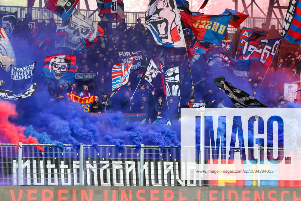 Soccer Liechtenstein Brack Super League 2026–2027, Matchday 10, October 11, 2026, 4:30 p.m. FC Vaduz vs. FC Basel 1893 Rheinpark Stadium, Vaduz, Liechtenstein Colored smoke flares from the Basel fans at the Rheinpark Stadium in Vaduz, Liechtenstein