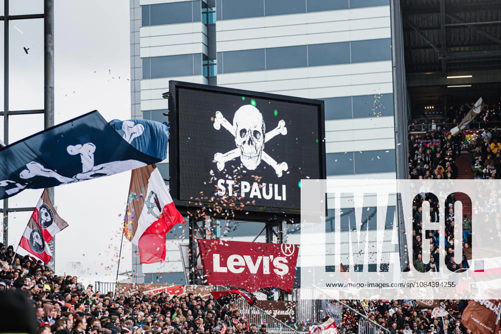 2. Bundesliga: FC St. Pauli vs. Karlsruher SC, October 11, 2026 – Skull on the soccer scoreboard, 2. Bundesliga, Matchday 7: FC St. Pauli vs. Karlsruher SC on October 11, 2026, at Millerntor Stadium, Hamburg. DFL regulations prohibit any use of photographs as image sequences and or quasi-video.